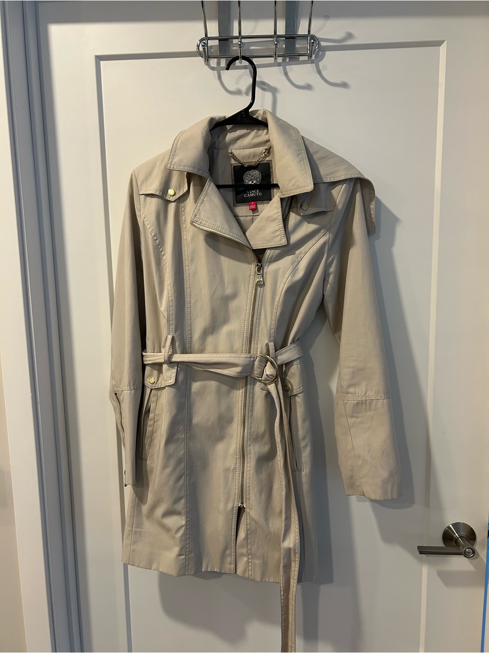 Vince Camuto Light Beige Trench Coat with Belt - Picture 1 of 2